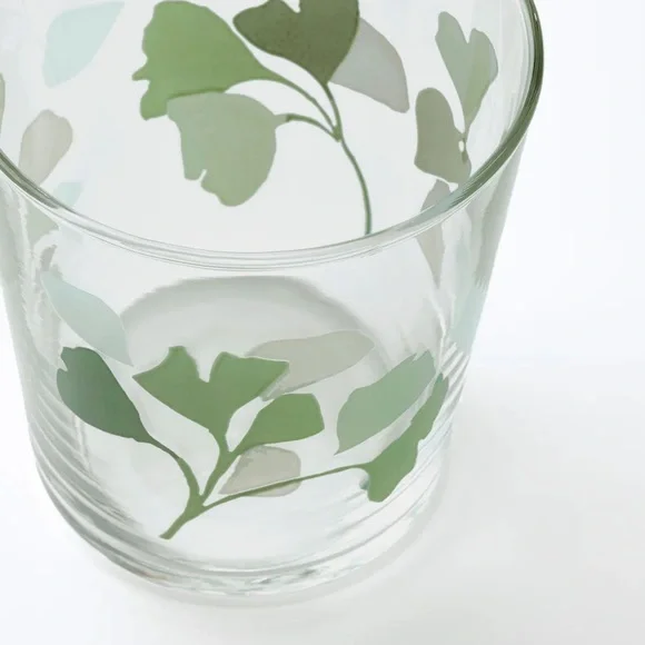 Set of 4 New Glass Leaf Print Glasses - Picture 2 of 8